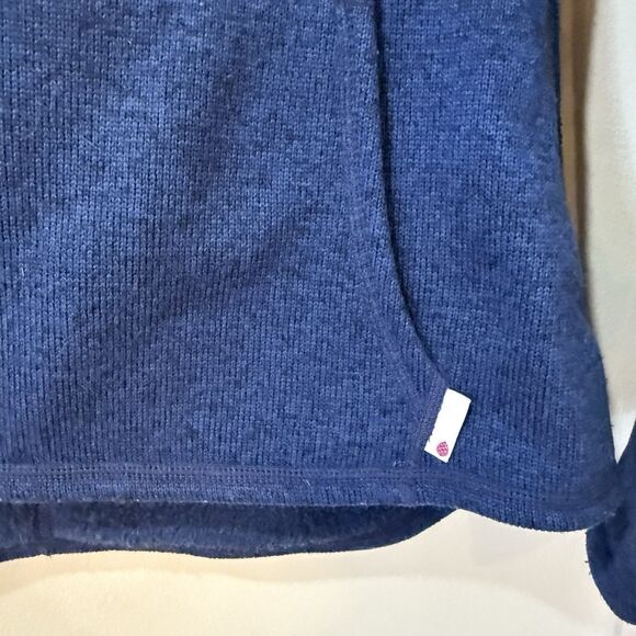 Stio Hoodie Womens Small Navy Sweetwater Fleece Thumbholes 1/4 Zip Sweatshirt - Picture 8 of 11